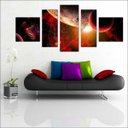 Ver imagem 4 de Quadro Decorativo Universo Planetas Galáxias Estrelas Cosmos Espaço Mosaico 5 Peças Com Moldura