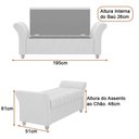 Ver imagem 4 de Puff Baú 195cm Charles Courino Off White - Sallar Home