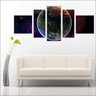 Quadro Decorativo Universo Planetas Galáxias Estrelas Cosmos Espaço Mosaico 5 Peças Com Moldura - 4