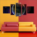 Ver imagem 3 de Quadro Decorativo Universo Planetas Galáxias Estrelas Cosmos Espaço Mosaico 5 Peças Com Moldura
