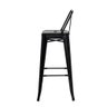 Banqueta Tolix Iron com Encosto Preto Brilhante Industrial Aço Cozinha Bar Bistrô Bancada - 3