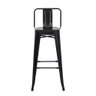 Kit 2 Banquetas Tolix Iron com Encosto Preto Brilhante Industrial Aço Cozinha Bar Bistrô Bancada - 5