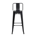 Ver imagem 5 de Kit 2 Banquetas Tolix Iron com Encosto Preto Brilhante Industrial Aço Cozinha Bar Bistrô Bancada