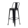 Kit 2 Banquetas Tolix Iron com Encosto Preto Brilhante Industrial Aço Cozinha Bar Bistrô Bancada - 2