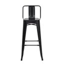 Ver imagem 3 de Kit 4 Banquetas Tolix Iron com Encosto Preto Brilhante Industrial Aço Cozinha Bar Bistrô Bancada