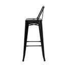 Ver imagem 4 de Kit 4 Banquetas Tolix Iron com Encosto Preto Brilhante Industrial Aço Cozinha Bar Bistrô Bancada