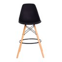 Ver imagem 2 de Banqueta Alta Eiffel Eames Preta Base Madeira Cozinha Bar Bistrô Bancada