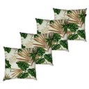 Ver imagem 4 de Kit 4 Almofadas Cheias Belize Impermeável Folhagens Verde Costela de Adão 45cmx45cm