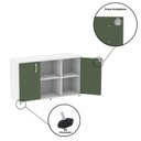 Ver mais imagens de Armário Credenza 2 Portas Pivotante P25 Branco/Salvia