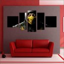 Ver imagem 2 de Quadro Decorativo Scorpions Mortal Kombate Games Jogos Quartos Salas Mosaico 5 Peças Com Moldura