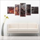 Ver imagem 3 de Quadro Decorativo The Witcher Games Jogos Quartos Salas Interiores Mosaico 5 Peças Com Moldura