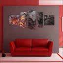 Ver imagem 4 de Quadro Decorativo The Witcher Games Jogos Quartos Salas Interiores Mosaico 5 Peças Com Moldura