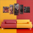 Ver imagem 2 de Quadro Decorativo The Witcher Games Jogos Quartos Salas Interiores Mosaico 5 Peças Com Moldura