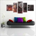Ver imagem 1 de Quadro Decorativo The Witcher Games Jogos Quartos Salas Interiores Mosaico 5 Peças Com Moldura