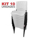 Ver imagem 2 de Cadeira Empilhável Plástica Branca Anatômica 10 Unidades - Ultra Móveis