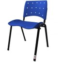 Ver imagem 1 de Cadeira Empilhável Plástica Azul Anatômica 10 Unidades - Ultra Móveis