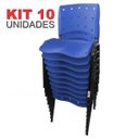 Ver imagem 2 de Cadeira Empilhável Plástica Azul Anatômica 10 Unidades - Ultra Móveis