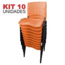 Ver imagem 2 de Cadeira Empilhável Plástica Laranja Anatômica 10 Unidades - Ultra Móveis