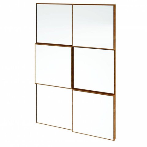 Quadro Espelho Argos Mini 50cm (larg) Cor Freijo - 59742