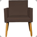 Ver imagem 3 de Kit 2 Poltronas Decorativa para Sala Recepção Consultório Nina Corino Cores Pé Palito 30 Cm Castanho