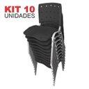 Ver imagem 2 de Cadeira Empilhável Plástica Preta Anatômica Base Prata 10 Unidades - Ultra Móveis
