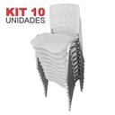 Ver imagem 2 de Cadeira Empilhável Plástica Branca Anatômica Base Prata 10 Unidades - Ultra Móveis
