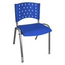 Ver imagem 1 de Cadeira Empilhável Plástica Azul Base Prata 10 Unidades - Ultra Móveis