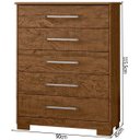 Ver imagem 4 de Cômoda 100% MDF 5 Gavetas Sofia Castanho