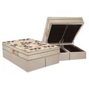Ver imagem 1 de Cama Box Baú Queen: Colchão Anatômico Polar D28 / EP Orthoface Firme + Base CRC Suede Clean(158x198)
