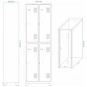 Ver imagem 2 de Roupeiro de Aço 4 Portas Grandes Cinza com Laranja - Ultra Móveis