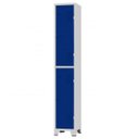 Ver imagem 1 de Roupeiro de Aço 2 Portas Grandes Cinza com Azul - Ultra Móveis
