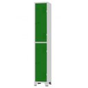 Ver imagem 1 de Roupeiro de Aço 2 Portas Grandes Cinza com Verde - Ultra Móveis