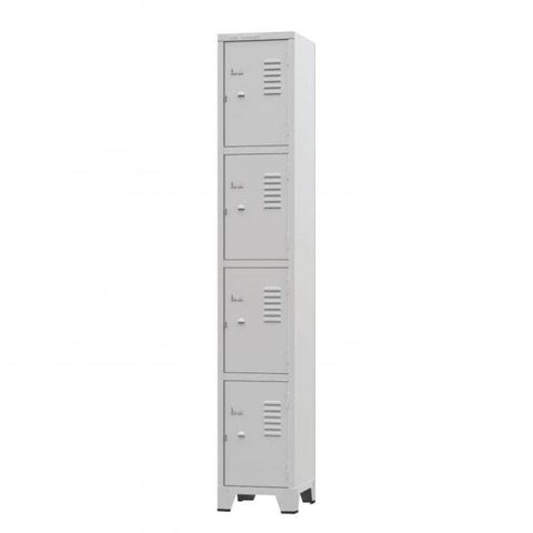 Roupeiro de Aço 4 Portas Cinza - Ultra Móveis