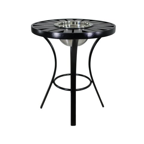 Mesa de Centro com Balde de Bebidas e Tampo Ripado em Alumínio - Área, Jardim, Edícula, Piscina - Pr