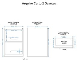 Arquivo de Aço 2 Gavetas Branco - Ultra Móveis - 4