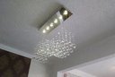 Ver imagem 2 de Lustre de Cristal Legitimo Onda 62X19cm Sala de Estar Mesa Jantar Living L304 - 50 cm - Inox espelha