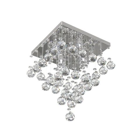 Lustre de Cristal Legitimo 32X32cm Sala Quarto Living Hall de Entrada