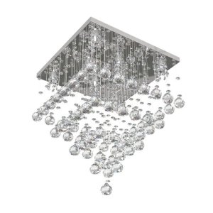 Lustre de Cristal Legitimo 42X42cm Sala Quarto Living Hall de Entrada