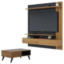 Ver imagem 1 de Painel para Tv Home Suspenso Juriti 1.5 com Mesa de Centro Jeri Noce Milano Preto Acetinado - Colibr