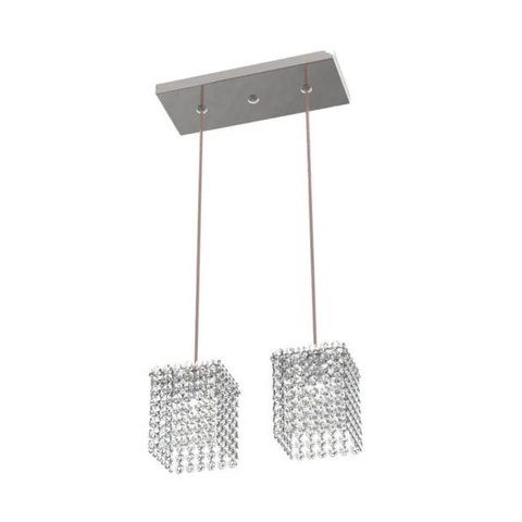 Luminária Pendente De Cristal L30x12cm Mesa Balcão Quarto Bancada Passa Prato