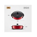 Ver imagem 4 de Panela Elétrica Mondial Multifuncional com Grill Redonda Multicook Red 1200w 220v - Pe-28