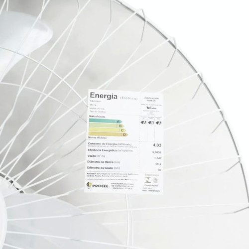 Ventilador Parede 60cm 200W Industrial Turbo Turbão 3 Pás Grade 40 Fios GA  Vitalex Branco - BEST SALE SHOP