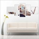 Ver imagem 3 de Quadro Decorativo The Witcher Games Jogos Quartos Salas Interiores Mosaico 5 Peças Com Moldura