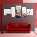 Ver imagem 2 de Quadro Decorativo The Witcher Games Jogos Quartos Salas Interiores Mosaico 5 Peças Com Moldura