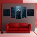 Ver imagem 2 de Quadro Decorativo The Witcher Games Jogos Quartos Salas Interiores Mosaico 5 Peças Com Moldura