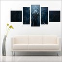 Ver imagem 3 de Quadro Decorativo The Witcher Games Jogos Quartos Salas Interiores Mosaico 5 Peças Com Moldura