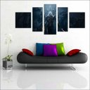Ver imagem 1 de Quadro Decorativo The Witcher Games Jogos Quartos Salas Interiores Mosaico 5 Peças Com Moldura