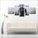 Ver imagem 1 de Quadro Decorativo The Witcher Games Jogos Quartos Salas Interiores Mosaico 5 Peças Com Moldura