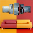 Ver imagem 5 de Quadro Decorativo Mass Effect Games Jogos Quartos Salas Interiores Mosaico 5 Peças Com Moldura