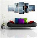 Ver imagem 1 de Quadro Decorativo Mass Effect Games Jogos Quartos Salas Interiores Mosaico 5 Peças Com Moldura